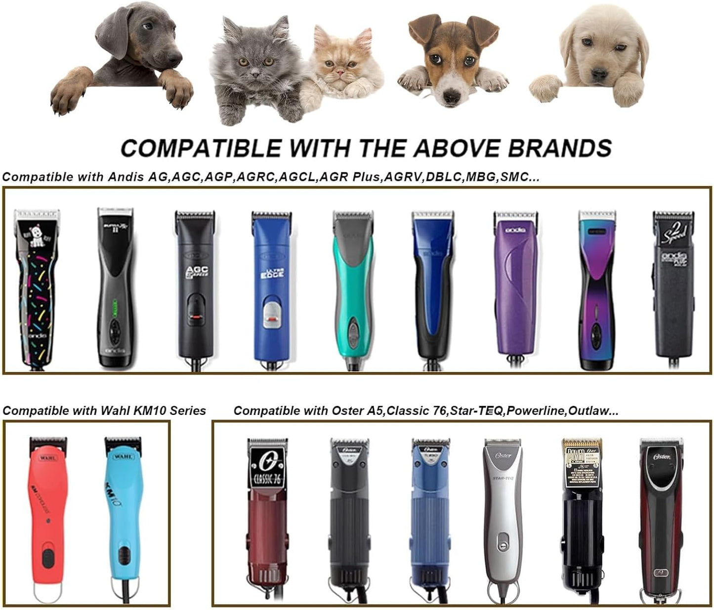 2PCS T84 Blade Dog Grooming Replacement Blades Compatible with Andis Dog Clippers,Dog Clipper Blades Compatible with Wahl KM-10 Series Clippers, Oster A5,Size-T-84 3/32-Inch Cut Length