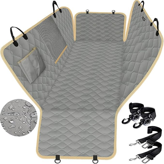 Lassie XL Truck Dog Seat Cover Back Seat with 2 Seat Belts, Dog Car Hammock for Large SUV and Trucks Compatible with F150 F250/Chevrolet Silverado/Ram Pickup/GMC Sierra/Toyota Tundra and Crew Cab