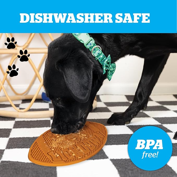 Touchdown Lick Mat for Dogs and Cats, Non Slip Silicone Slow Feeding Pad for Anxiety Relief, Bath Grooming Distraction Tool for Puppies Adult Pets, Dishwasher Safe Enrichment Toy