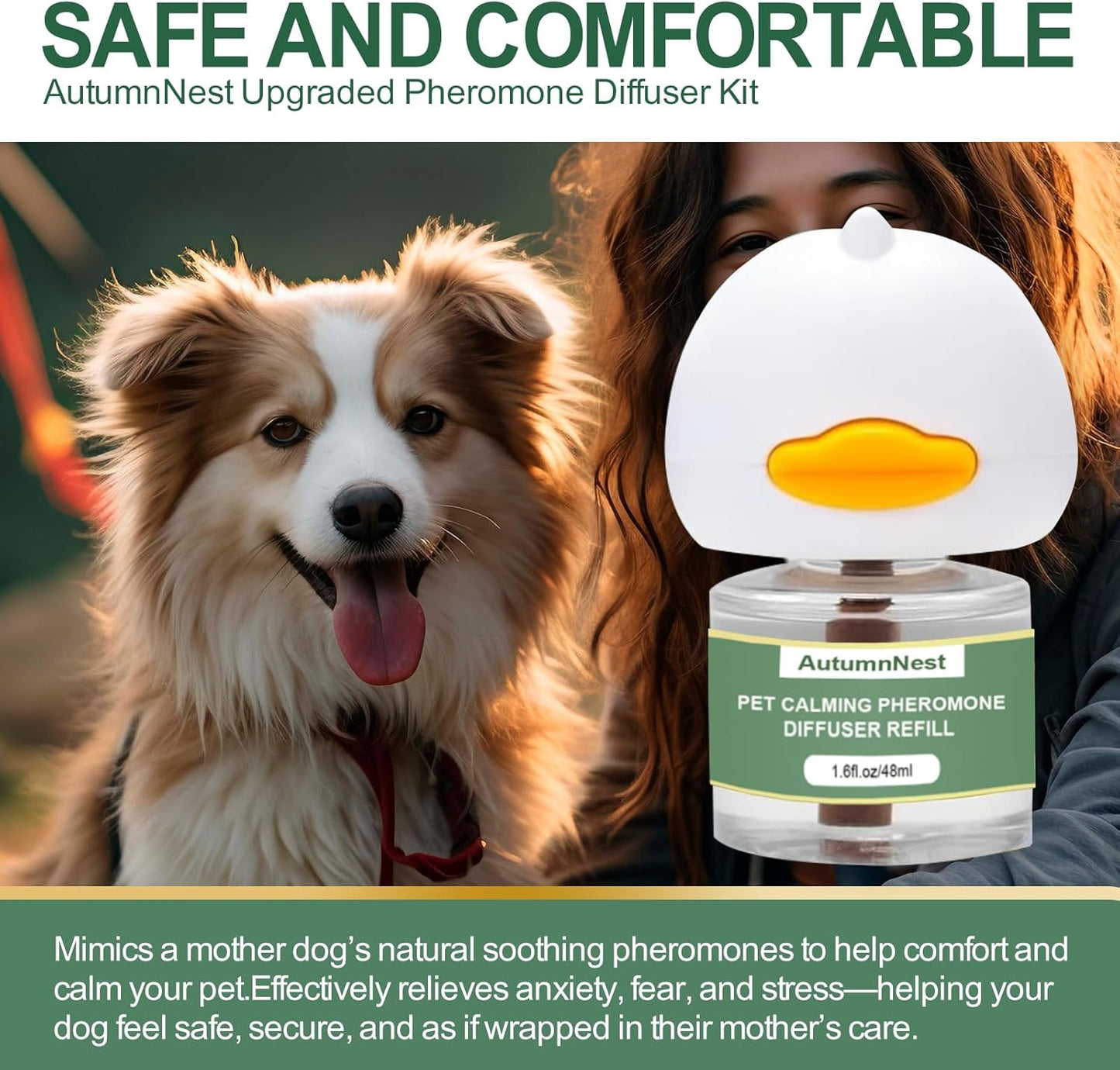 4-In-1 Dog Calming Diffuser Kit with 3 Refills (48ml Each), Plug-in Pheromone Dispenser for Dogs, 90-Day Supply, Covers 700 sq ft, Safe & Odorless Stress Relief Solution, Promotes Relaxed Behavior