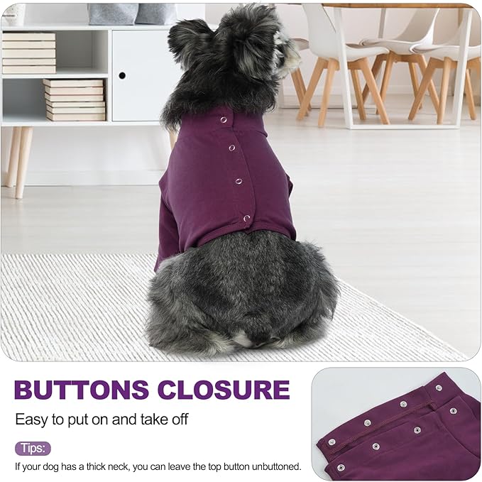 IDOMIK Dog Recovery Suit, Dog Surgery Recovery Suit Front Legs, Comfy Joint Leg Sleeves After Surgery, Elbow Braces Protector for Leg Injuries & Joint Pain, Cone Collar Alternatives,Purple,M