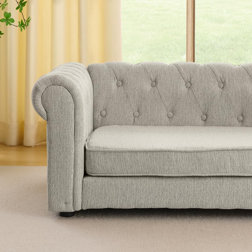 Dog Sofa Couch for Medium to Large Dogs, 55" Memory Foam Pet Sofa Couch with Washable Fabric, Durable Elevated Dog Bed with Legs, Removable Cushion for Medium and Large Dogs, Beige