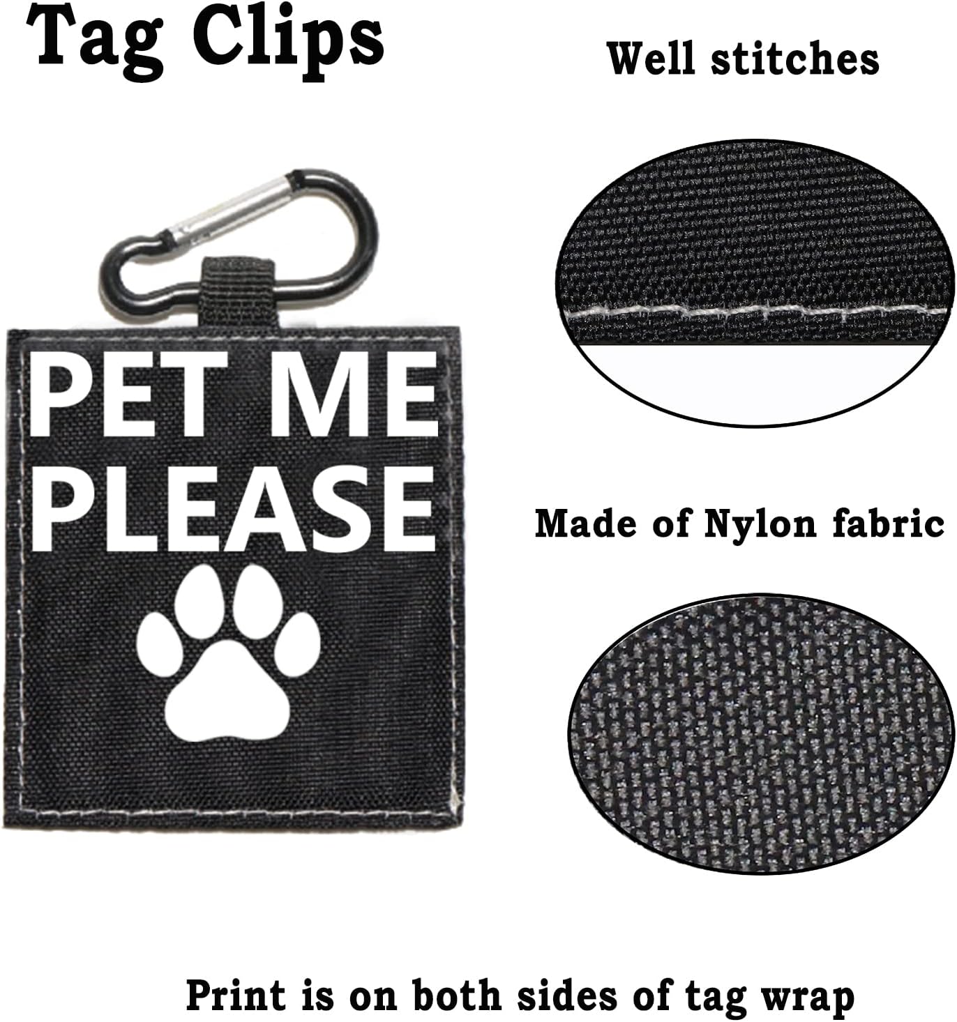 Funny Dog Leash Sleeve Pet Me Please Dog Leash Wrap Wrap Alert Hanging ID Patch Tag Pet Birthday Gift(Pet Me Please-Tag)