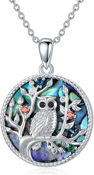 Dorunmo Animal Necklace 925 Sterling Silver Owl/Sloth/Axolotl/Dolphin Necklace Celtic Knot Pendant Birthday Anniversary Animal Jewelry for Women Friends Animals Lover