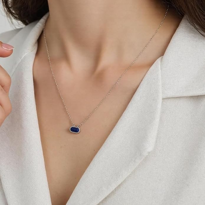 Fashion Jewelry Cat Necklace Collection for Women - Gold & Silver Plated Brass Pendant with Natural Gemstone, Dainty Cute Animal Jewelry Gift (Multiple Styles)