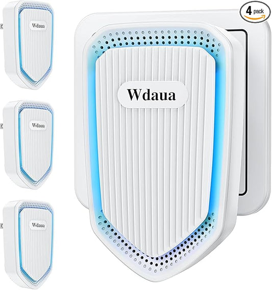 Plug In Air Ionizers 4 Pack Air Purifier Negative Ion Air Purifiers Ionizer for Home, Bedroom, Office, Basement Kitchen Air Freshener Odor Reducer Pets Smoke Smell (4, White) (4, White)