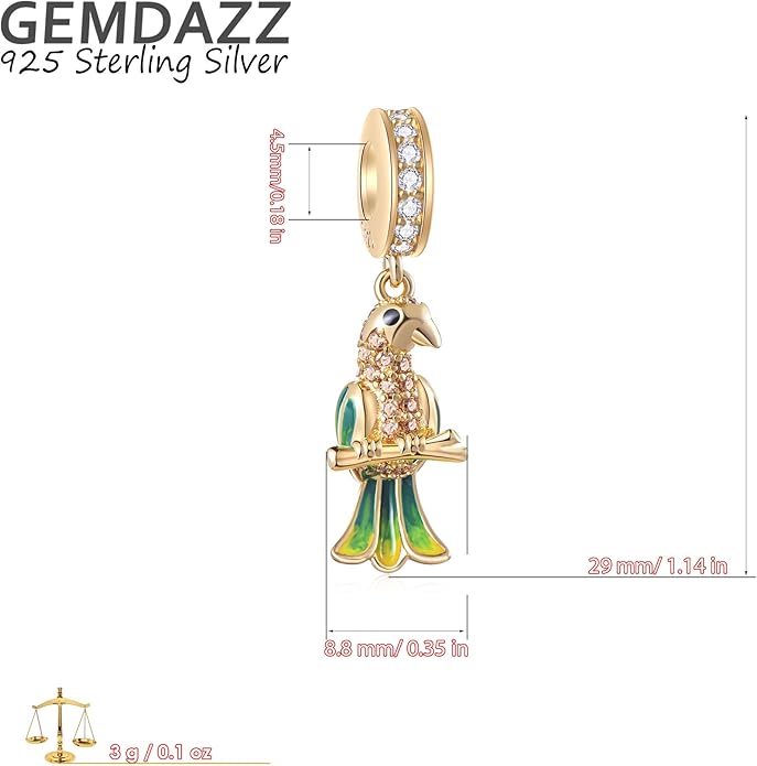 GEMDAZZ Animal Theme Charms in 925 Sterling Silver, Cute 3D Polar Bear, Frog, Cicada, Ladybug, Bee, Dragonfly Beads fit European Women Bracelet, Gift for Birthday/Christmas/Friends/Mom/Lover