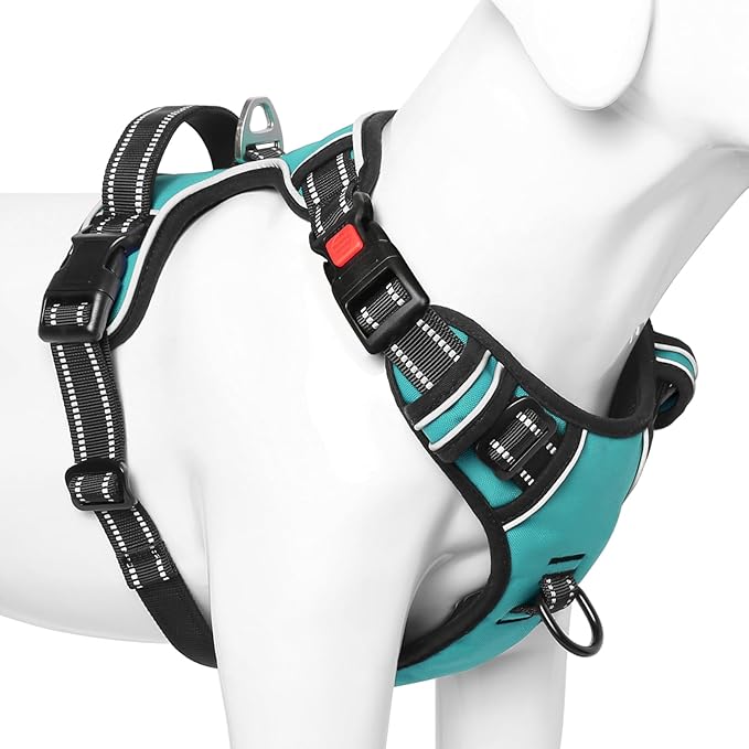 Timos Dog Harness,NO Need Go Over Dogs Head 3 Snap Buckles Pet Harness with 2 Leash Clips,Adjustable Soft Padded No-Pull,Reflective No-ChokeOxford Vest for Small Medium Large Dogs,X-Large (Pack of 1)