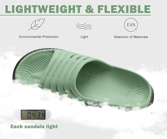 KuaiLu Womens Recovery Sandals With Comfortable Plantar Fasciitis Support,Ladies Orthotic Open Toe Sport Slides Thick Cushion Reduces Stress on Feet,Joints & Back Post-Exercise