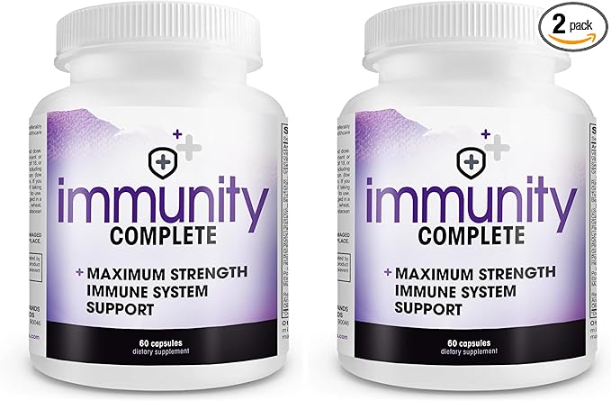 Instant Brands Immunity Complete - 20-in-1 Immune System Booster Formula with Cat's Claw, Quercetin, Vitamin C, and Olive Leaf Extract 60ct (Pack of 2)