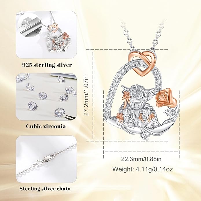 EUDORA Sterling Silver Mother Daughter Necklace for Women, Mama Son Daughter Necklace Pendant for Mom and Daughter,Mom Jewelry from Daughter Mother's Day Gift for Mother Daughter Aunt Grandma