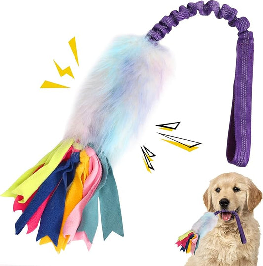 Dog Rope Toys, Nearly Indestructible Dog Rope Toy with Strong Squeak- Ideal Tug of War Interactive Dogs Training Toy, Dental Cleaning Chew Toys, Tug Toy for Boredom Suitable for Dogs of All Ages