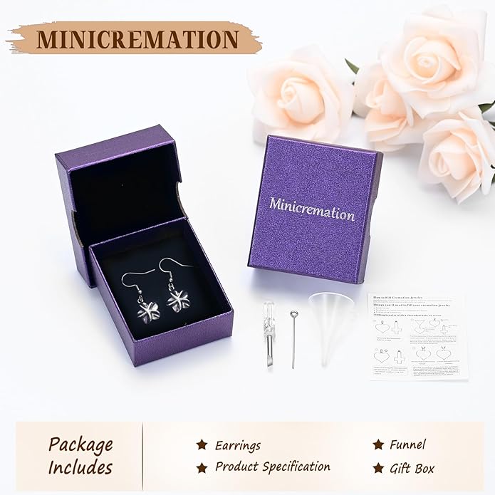 Flower Cremation Ashes Jewelry Cremation Necklace Memorial Locket for Ashes Keepsake Urn Pendants for Women/Men