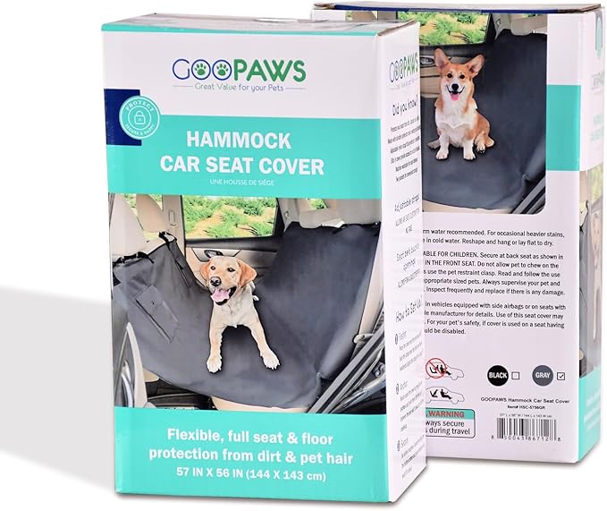 Dog Seat Cover, Waterproof Dog Hammock, Scratchproof Travel Car Bed Back Seat Cover for Pets, with Storage Pocket for Car SUV Truck