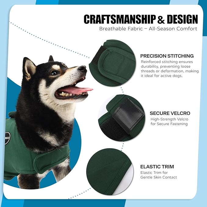 Dog Anxiety Vest Comfort Relief Shirt, Dog Anxiety Calming Vest Wrap for Thunderstorm, Travel, Fireworks, Vet Visits, Separation Anxiety Relief for Dogs