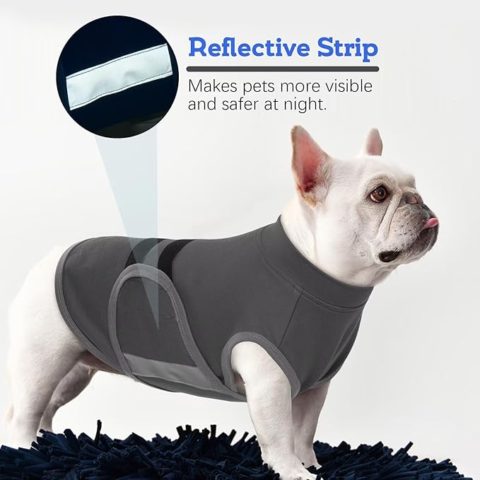 MIGOHI Dog Anxiety Relief Coat,Comfort Anxiety Vest for Dogs,Adjustable Dog Anxiety Calming Wrap for Fireworks,Thunderstorm,Travel,Separation,Anxiety Jacket for Large Dogs,L,Gray