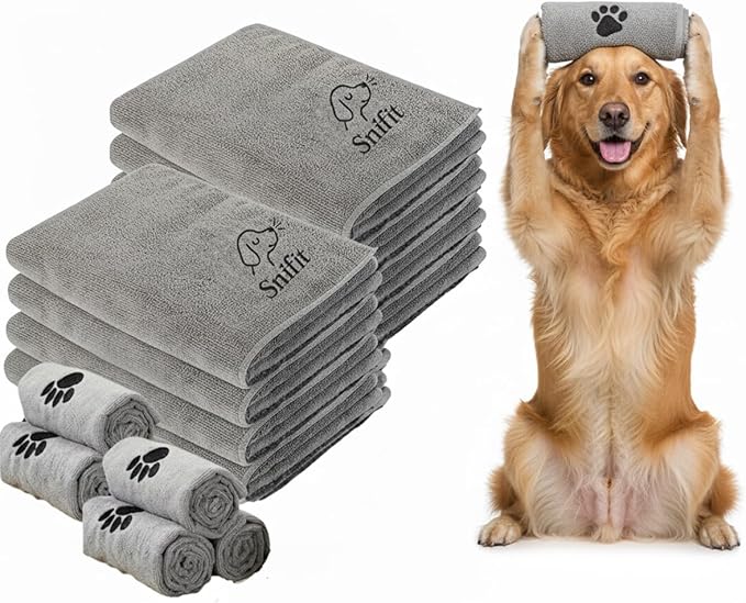 Dog Towel Keeps Your Pet Cozy After Every Use – Microfiber Towels for Drying Dogs & Cats – Quick & Efficient Grooming Gray Towel for Outdoor Play – Gently Dries Your Pet’s Fur 60x100CM l Large