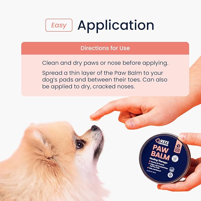 Vets Preferred Paw Balm Pad Protector for Dogs – Dog Paw Balm Soother – Heals, Repairs and Moisturizes Dry Noses and Paws – Ideal for Extreme Weather Season Conditions - 2 Oz