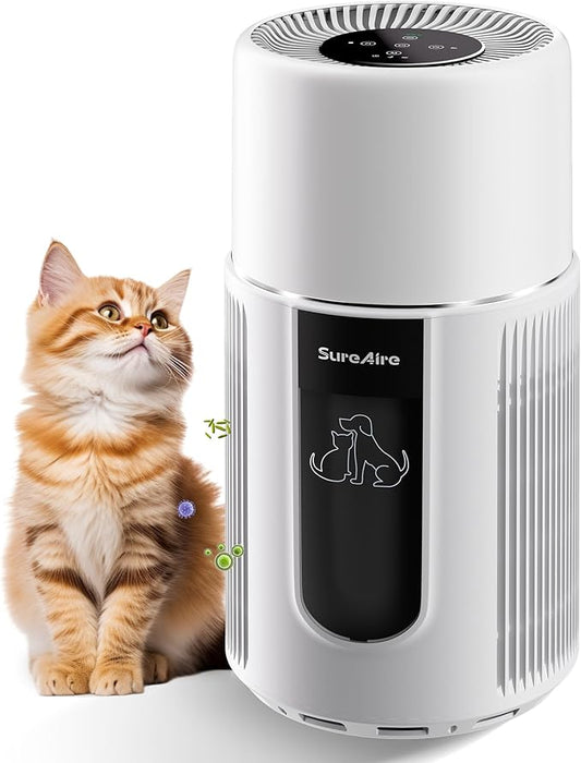 Pet Air Purifier for Home Bedroom, HEPA Filter for Dog Cat Hair, Dander, Odors, Dust, Air Purifiers for Dorm Room and Multi-Pet Households with Quiet Sleep Mode, Auto Mode