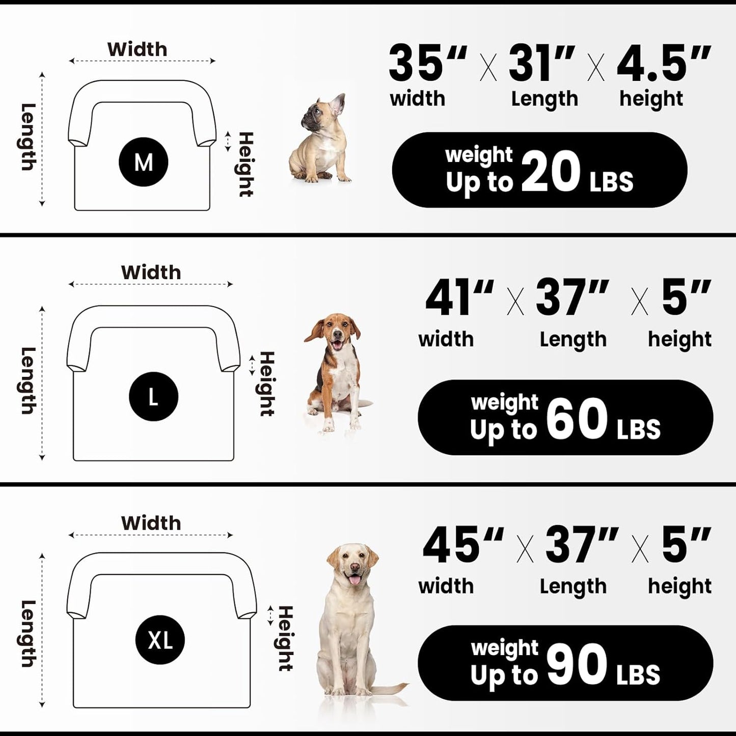 Calming Extra Large Dog Couch Bed for Dogs, 45 x 37 inch Waterproof Removable Pet Mat Couch Cover for Furniture Protector, Non-Slip Fluffy Pelsbarn Dog Bed for Couch, Sofa, Car - Tie-Dye Grey