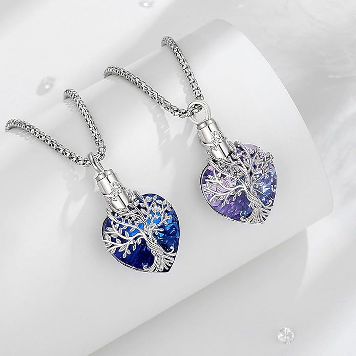 EUDORA Sterling Silver Urn Necklace for Ashes for Women Men, Ash Pendant for Human Cat Dog Ashes, Necklace for Ashes of Loved One Dad Mom Papa Pet Cremation Souvenir Jewelry for Funeral, 20inch