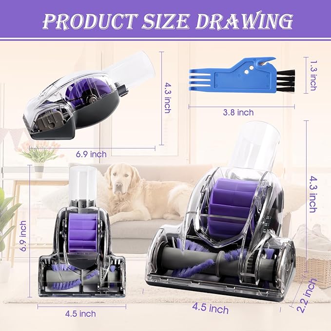 Upgraded Pet Hair Power Brush Tool Attachment for Shark Navigator Lift-Away Deluxe Upright NV360 NV350 NV352 NV356E NV370 NV22L UV420 UV410 UV440 Vacuum Replacement Parts Numbers 119FFJ Purple