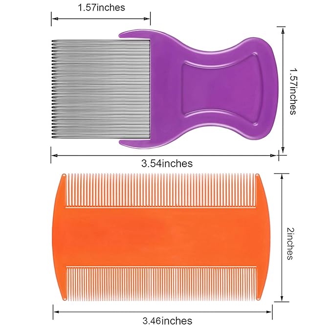 Maitys 8 Pieces Flea Lice Combs Double Sided Lice Cats Dogs and Nit Removal Hair Grooming Plastic and Metal Comb, Head Hair Comb for Pets and Humans(3.5 x 2 Inches, 3.54 x 1.57 Inches,Classic)