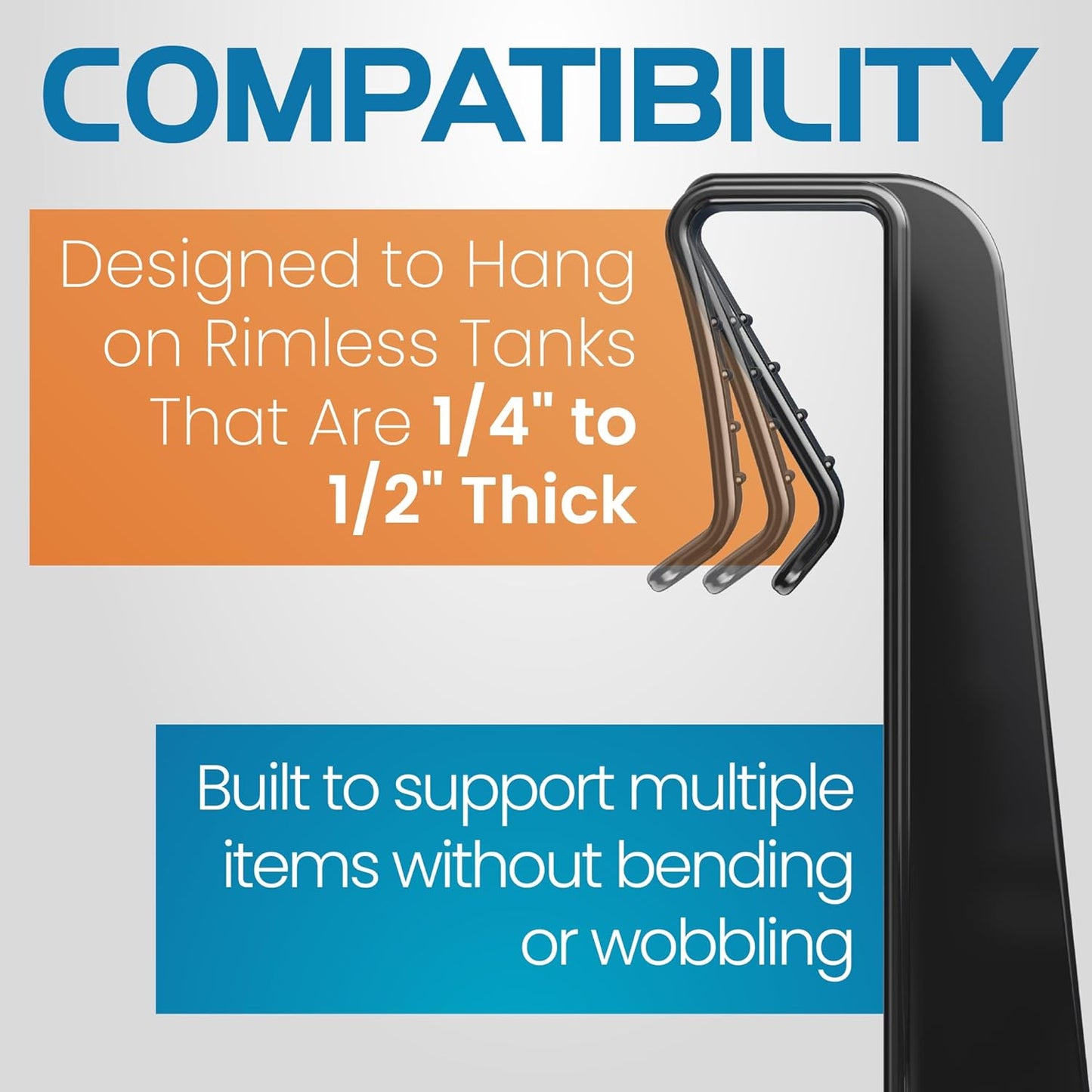 FL!PPER Flipper Tank Buddy - Fish Tank Accessories Organizer, Aquarium Accessories for Fish Tank, Aquarium Supplies, Saltwater Aquarium Accessories, Aquarium Cleaning Tools Storage Rack