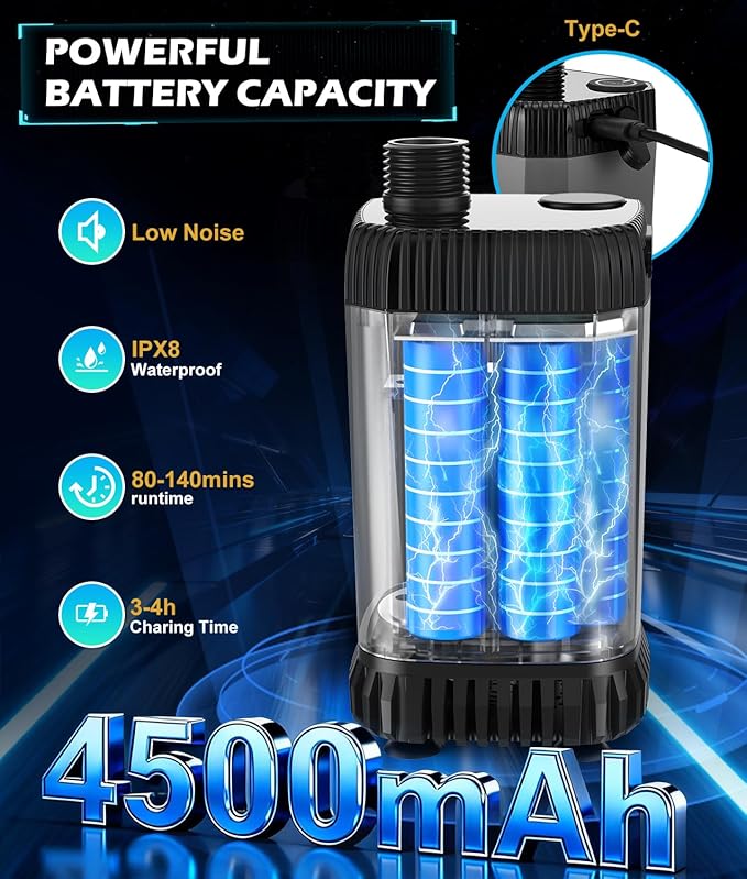 2026 Upgraded Portable Shower for Camping, Rechargeable Camping Shower with LED Display, 5 Gal Collapsible Bucket, 5 Adjustable Speeds, IPX8 Waterproof Portable Shower Kit for Hiking, Car, Pet, Travel