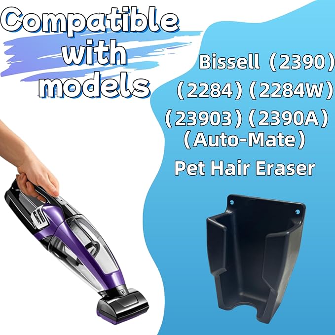 Wall Mount for Bissell Pet Hair Eraser Handheld Vacuum-Compatible with Models 2390, 2390A, 2284W, 23903 & Auto-Mate