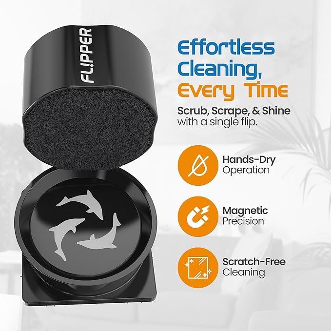 FL!PPER Pico Aquarium Glass Cleaner - Magnetic Fish Tank Cleaner, Scrubber & Scraper, Algae Remover, Aquarium Cleaning Tools