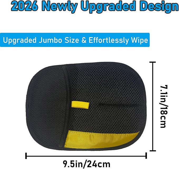 Pet Hair Removal Gloves for Cats Dogs, 2026 Upgraded Electrostatic Reusable Magic Cat Dog Fur Brush, Effortless Pet Hair Remover Mitt Tool for Furniture, Carpet, Clothes, Couch (2pcs-Black)