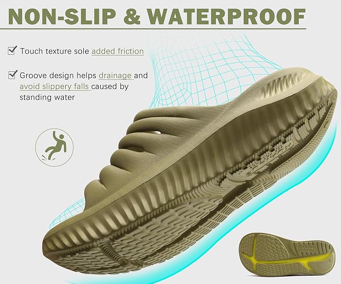 KuaiLu Womens Recovery Sandals With Comfortable Plantar Fasciitis Support,Ladies Orthotic Open Toe Sport Slides Thick Cushion Reduces Stress on Feet,Joints & Back Post-Exercise