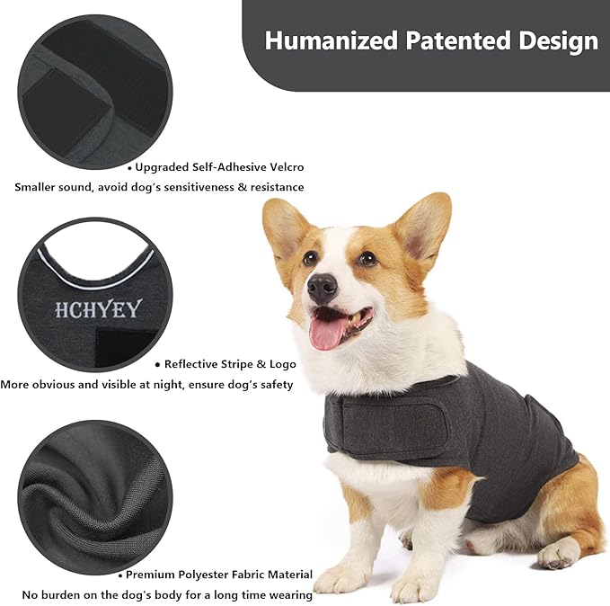 Dog Anxiety Jacket, Skin-Friendly Calming Shirt for Dogs- Dog Coat for Thunder, Fireworks and Separation - Keep Pet Calm Without Medicine & Training, Anti Anxiety Vest for Dogs (Dark Green, L)