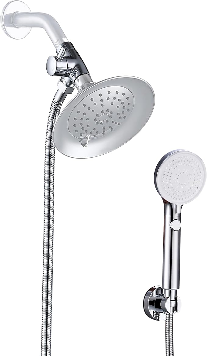Dog Shower Head Sprayer Pet High Pressure 3 Mode Handheld with ON OFF Switch Metal Diverter 100 Inch Extra Long Stainless steel Hose No Drill Hook Chrome