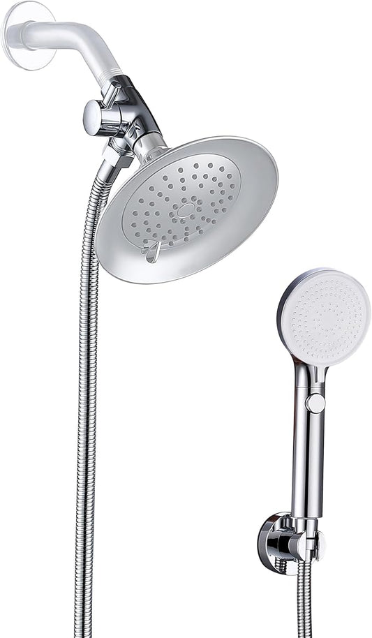 Dog Shower Head Sprayer Pet High Pressure 3 Mode Handheld with ON OFF Switch Metal Diverter 100 Inch Extra Long Stainless steel Hose No Drill Hook Chrome