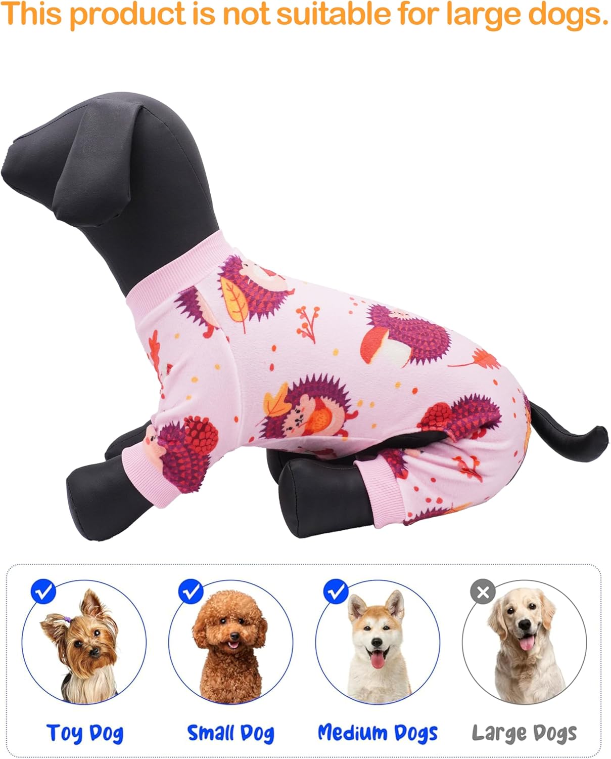PET SHOW 4 Pack Fall Small Dog Pajamas Thanksgiving Clothes for Medium Dogs Girl Boy Soft Stretchy PJs Autumn Jumpsuit Puppy Onesies Outfits with Sleeve Pets Dachshund Costume L