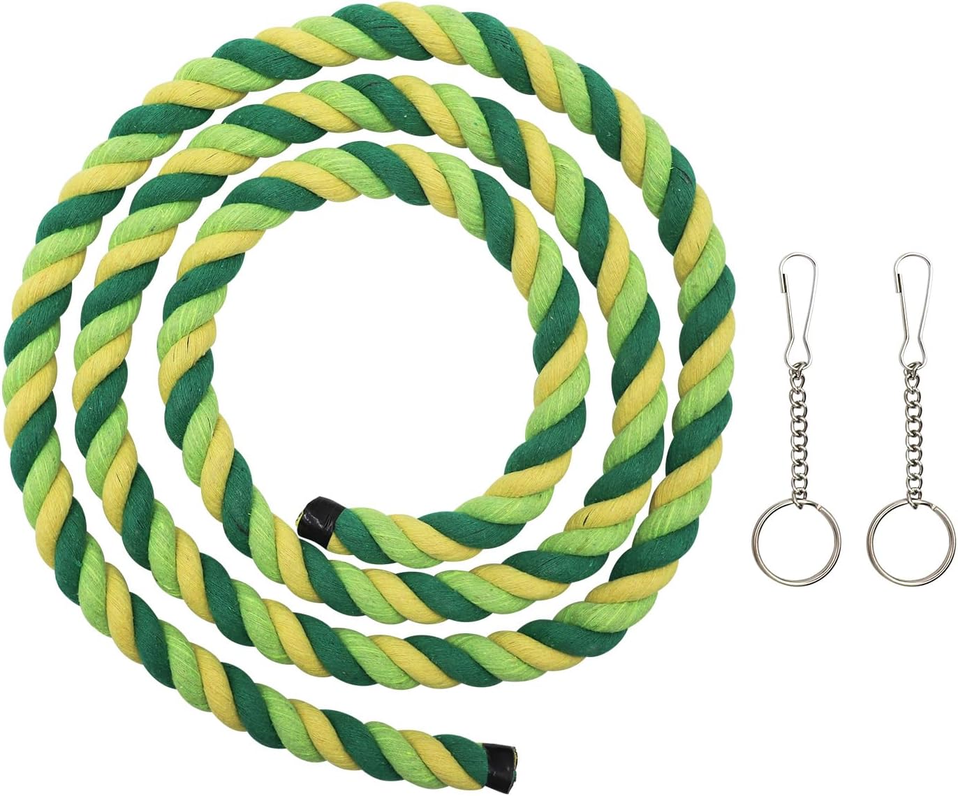 78.7 Inches Cotton Climbing Rope Toy, Lengthen & Bold Bird Ladder Bridge, Swing Rope Toys, Parakeet & Cockatiel Macaw African Grey Parrot Cage Accessories