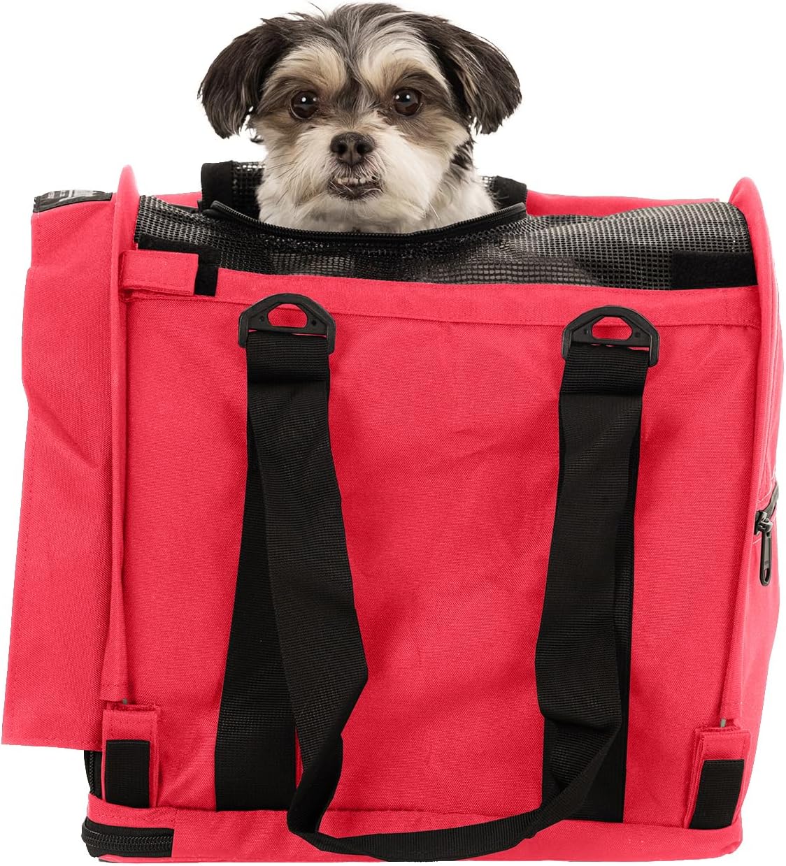 SturdiBag Pro 2.0 Pet Travel Carrier for Cats and Dogs | Soft Sided Pet Carrier Bag with Safety Clips and Seatbelt Straps for Airplane or Car Travel | Cube, Lavender