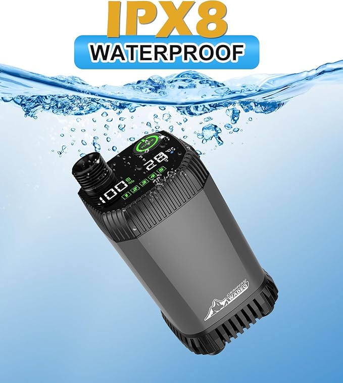 2026 Upgraded Portable Shower for Camping, Rechargeable Camping Shower with LED Display, 5 Gal Collapsible Bucket, 5 Adjustable Speeds, IPX8 Waterproof Portable Shower Kit for Hiking, Car, Pet, Travel