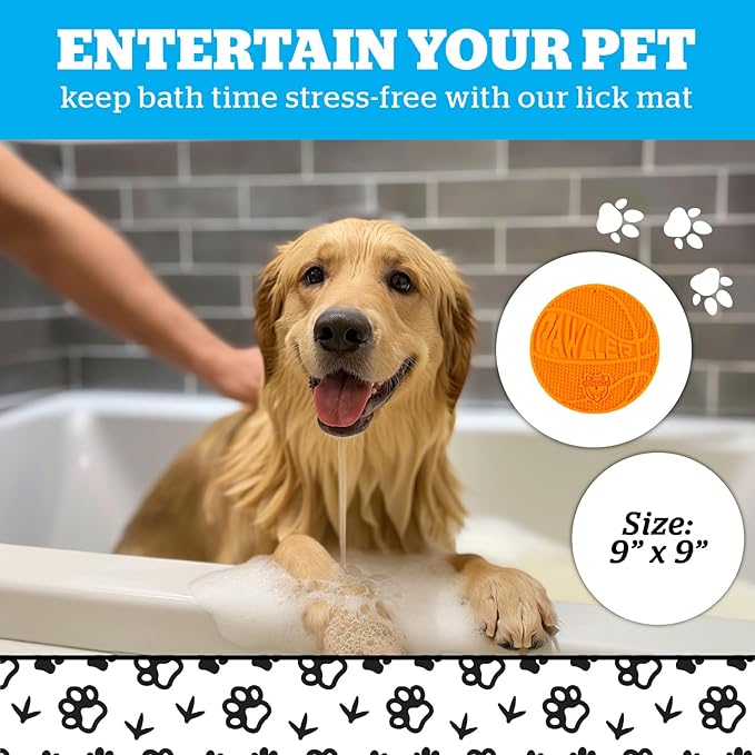 Basketball Lick Mat for Pets, Non Slip Silicone Enrichment Pad for Dogs Cats, Slow Feeding Anxiety Relief During Grooming Bathing Training, Treat Dispensing Textured Surface