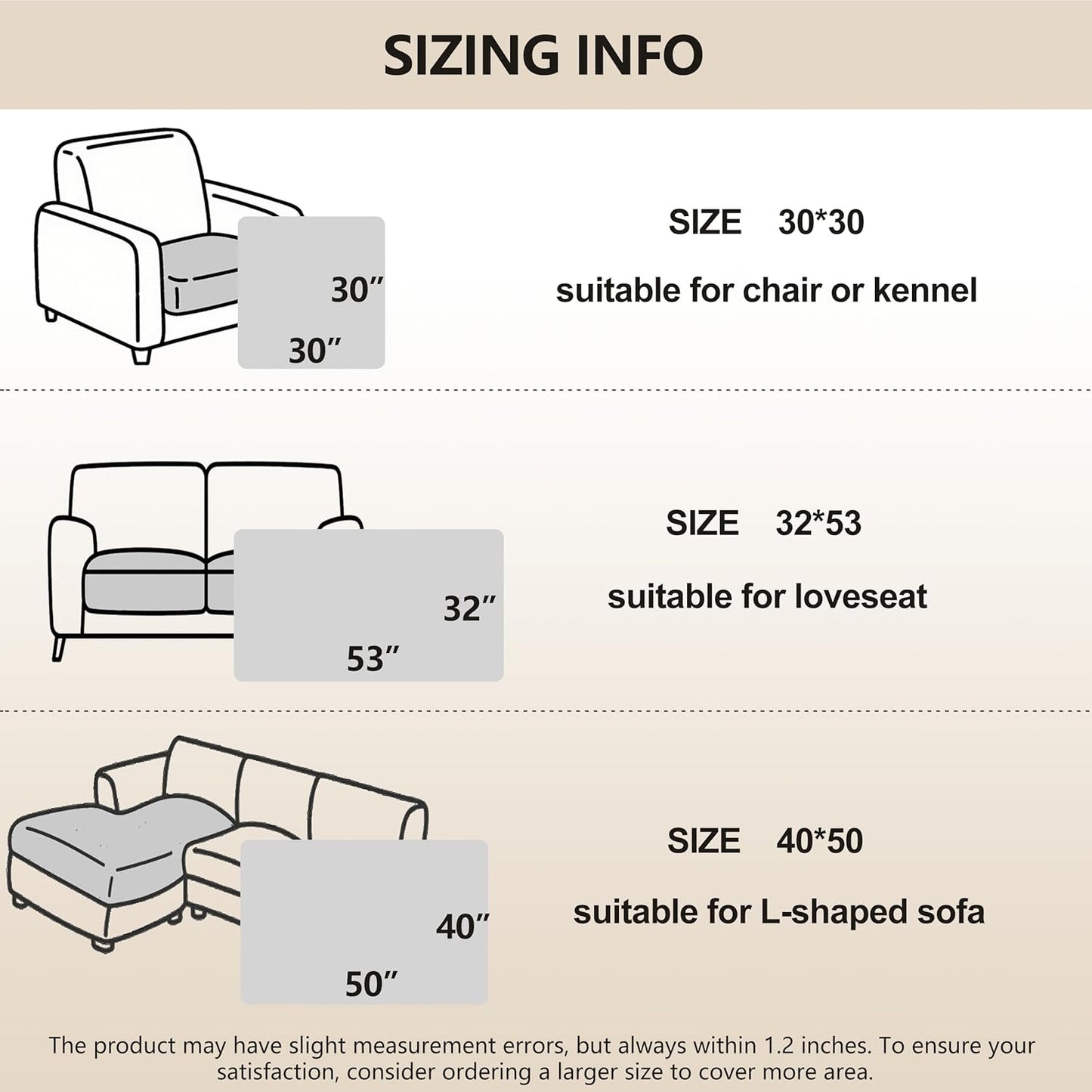 gogobunny 100% Double-Sided Waterproof Dog Bed Cover Pet Blanket Sofa Couch Furniture Protector for Puppy Large Dog Cat, Reversible (30x30 Inch (Pack of 1), Dark Cream/Light Cream)