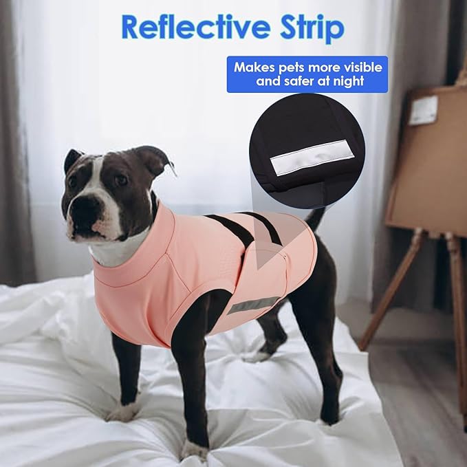 MIGOHI Dog Anxiety Relief Coat,Comfort Anxiety Vest for Dogs,Adjustable Dog Anxiety Calming Wrap for Fireworks,Thunderstorm,Travel,Separation,Anxiety Jacket for Small Dogs,XS,Pink