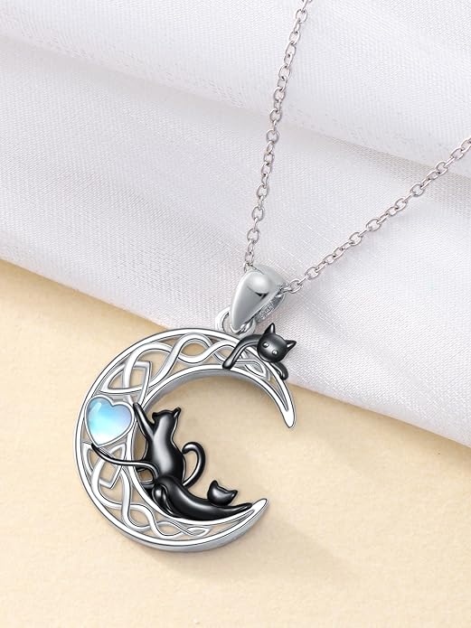 Dorunmo Animal Necklace 925 Sterling Silver Owl/Sloth/Axolotl/Dolphin Necklace Celtic Knot Pendant Birthday Anniversary Animal Jewelry for Women Friends Animals Lover