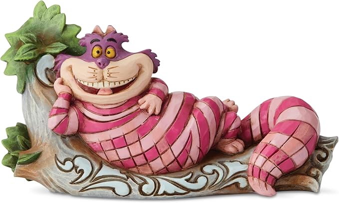 Enesco Disney Traditions by Jim Shore Alice in Wonderland Cheshire Cat on Tree Figurine, 2.72 Inch, Multicolor