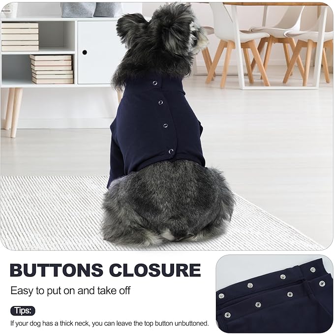 IDOMIK Dog Recovery Suit, Dog Surgery Recovery Suit Front Legs, Comfy Joint Leg Sleeves After Surgery, Elbow Braces Protector for Leg Injuries & Joint Pain, Cone Collar Alternatives,Navy,L