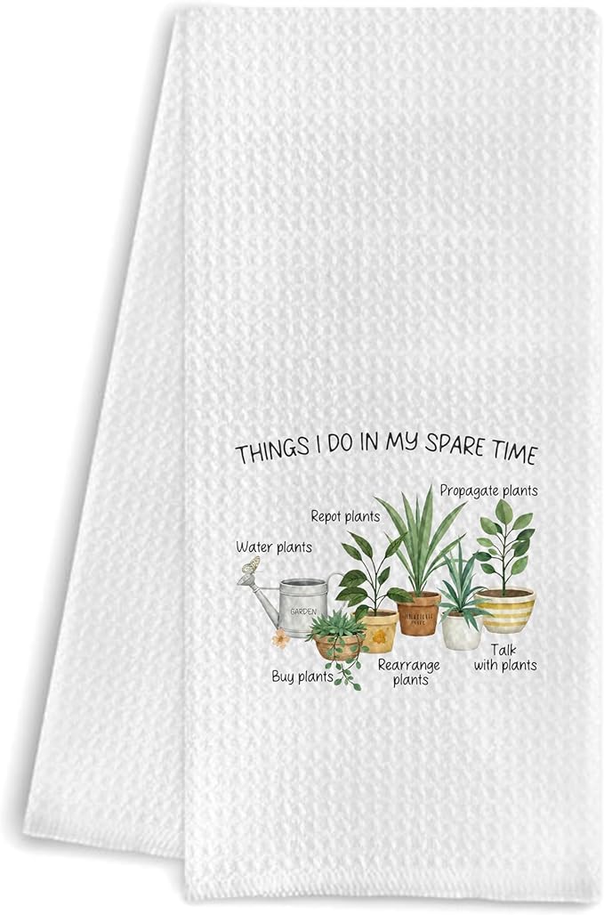 Gifts for Plant Lovers Houseplant Botanical Kitchen Dish Tea Towels,Plant Mom Lady Gardener Gifts Hand Towels for Bathroom Decor, 16x24 Inch