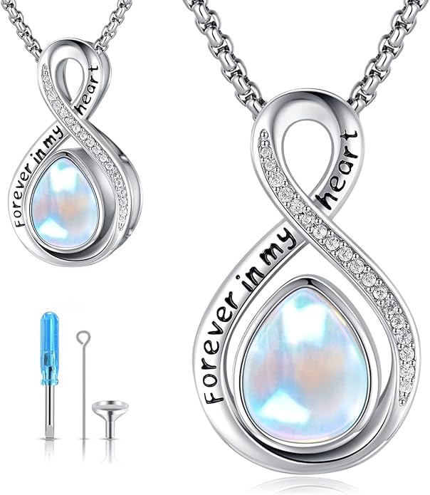 Eusense Cremation Jewelry for Ashes Urn Necklace to Put Ashes In 925 Sterling Silver Memorial Pendant Tree of Life Infinity Urn Necklaces for Ashes Necklace for Women Men