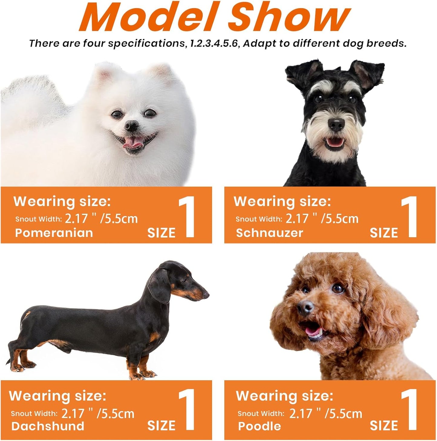 Dog Muzzle – Lightweight Breathable Basket Muzzle, Anti-Biting & Chewing, Adjustable Fit for Small, Medium & Large Dogs(Size1)