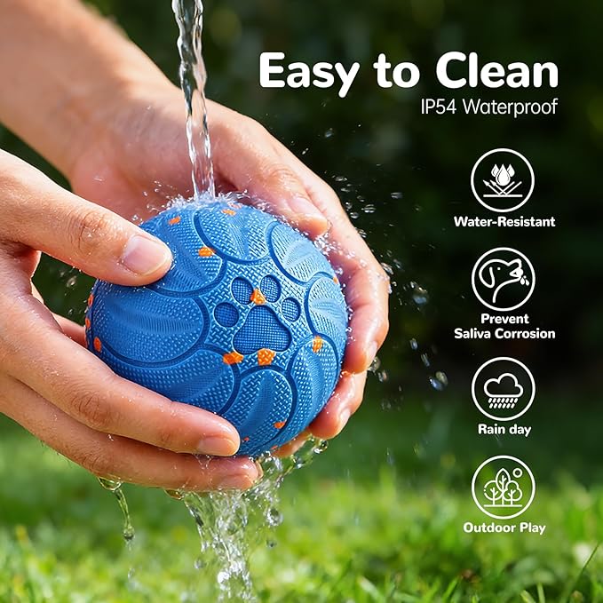 Smart Interactive Dog Toys - ETPU New Material Automatic Moving Dog Ball, Motion Activated Rolling & Rotating Bouncy Toy for Medium & Large Dogs’ Enrichment & Stimulation-Blue